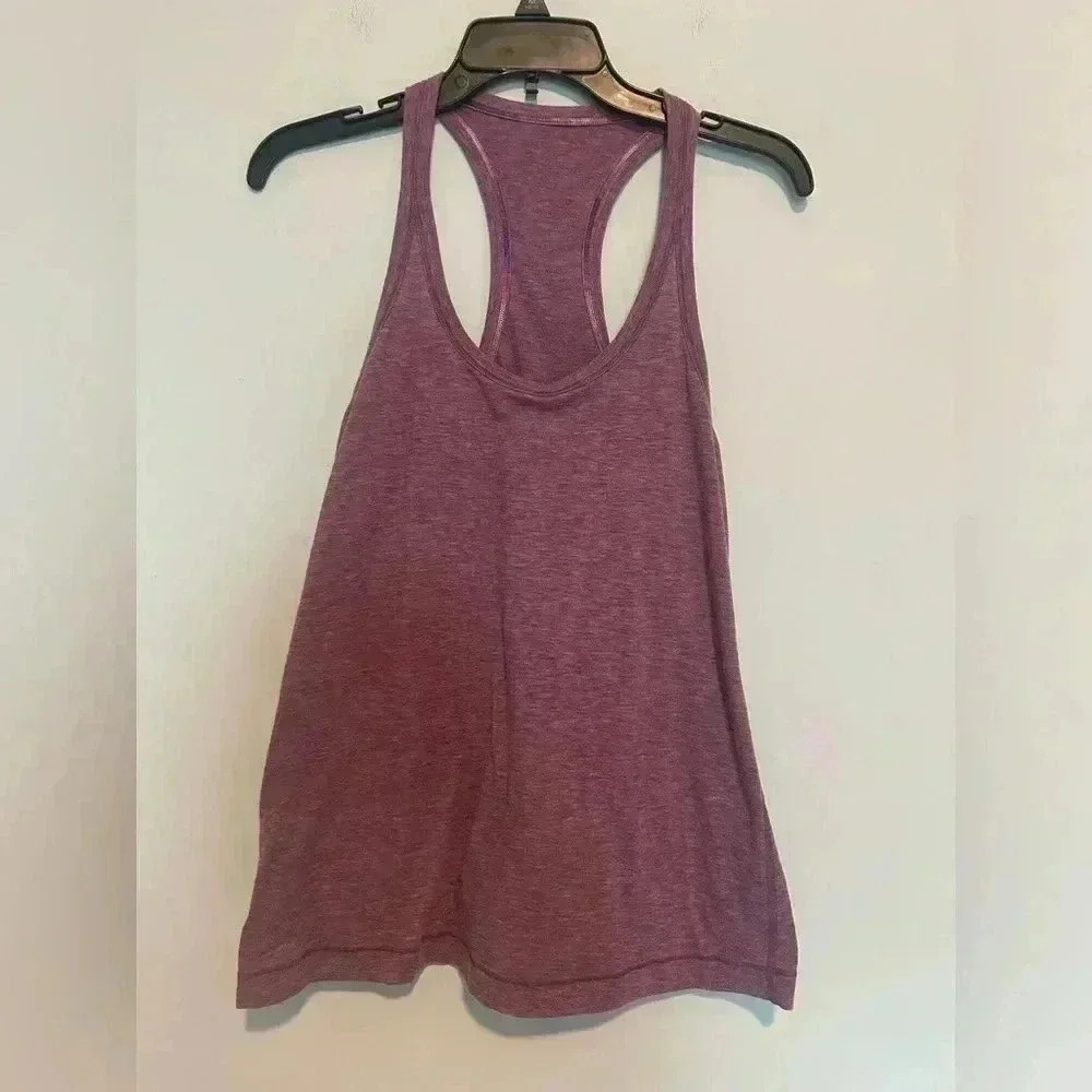 Lululemon Womens Wine Berry Sport Racerback Tank Shirt Stretch Yoga (PIT-15'')